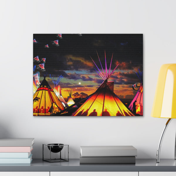 Glowing Teepees Canvas Gallery Wraps