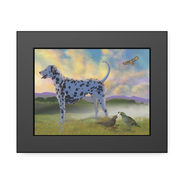 Dalmatian with Birds Framed Paper Posters