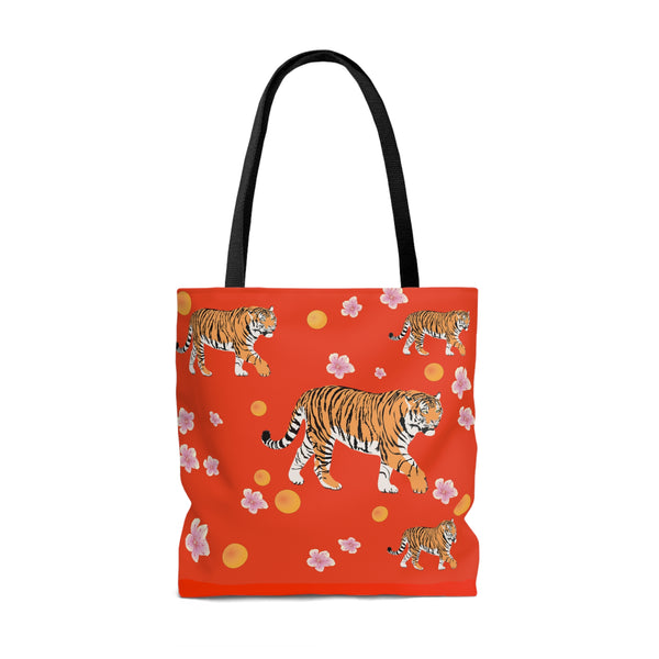 Bengal Tiger Red Tote Bag