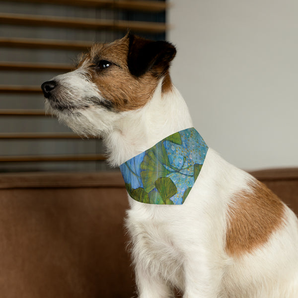 Ginkgo Leaves N Water Dragon Pet Bandana Collar