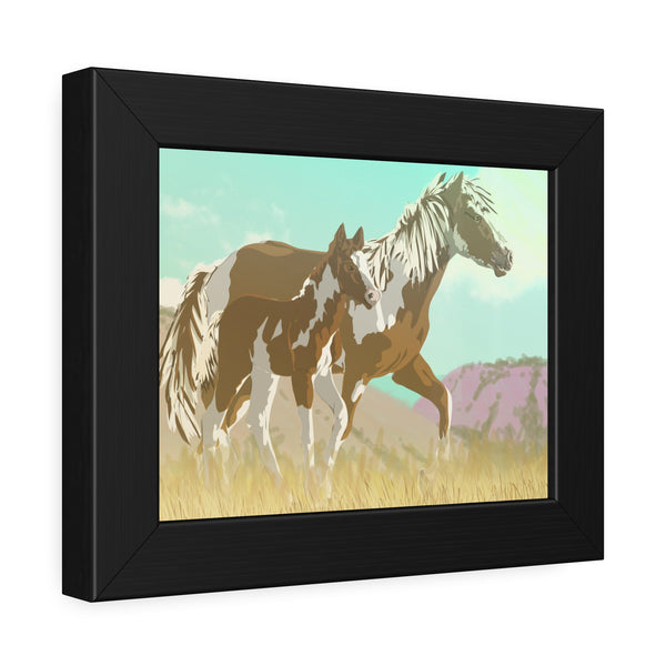 Mare and Colt Mustang Framed Paper Posters