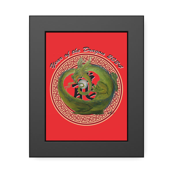 Red Lunar Dragon Framed Paper Posters