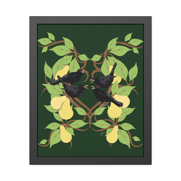 Four Colly Birds Framed Paper Posters