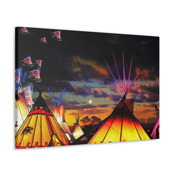 Glowing Teepees Canvas Gallery Wraps
