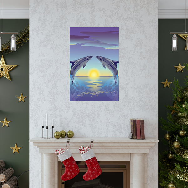 Dolphin Love Premium Matte vertical posters