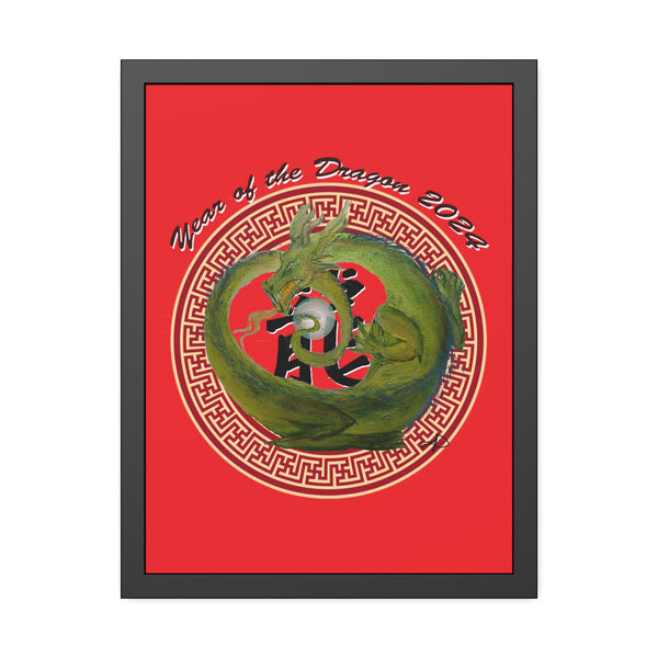 Red Lunar Dragon Framed Paper Posters