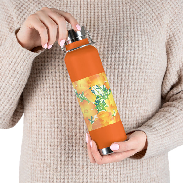 Poppies Copper Vacuum Insulated Bottle, 22oz