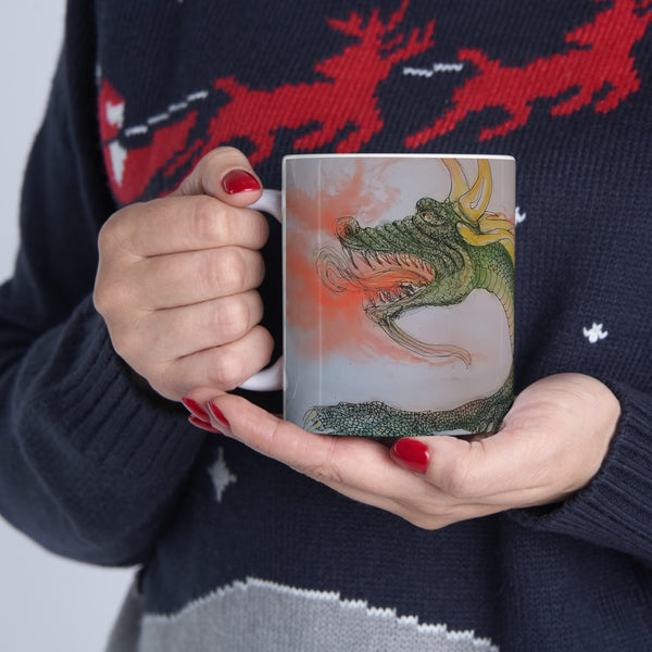 Doodle Dragon Ceramic Mug 11oz