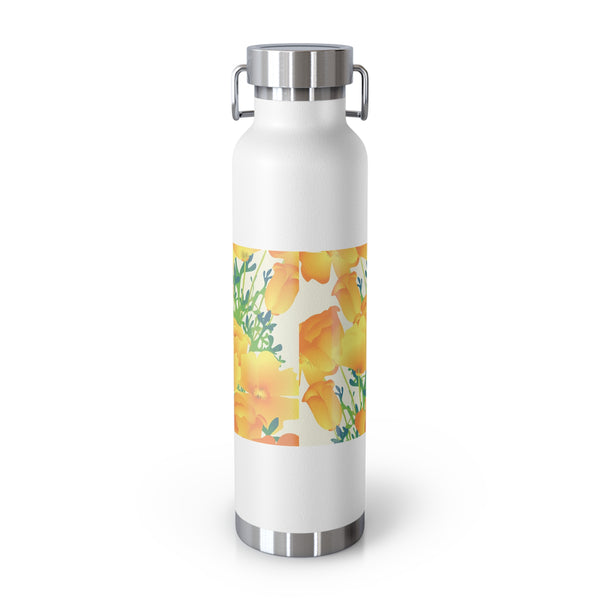 Poppies Copper Vacuum Insulated Bottle, 22oz
