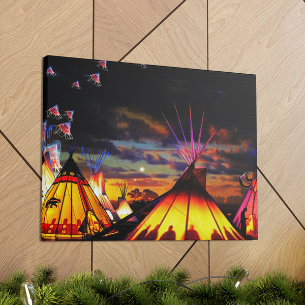 Glowing Teepees Canvas Gallery Wraps