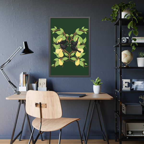 Four Colly Birds Framed Paper Posters