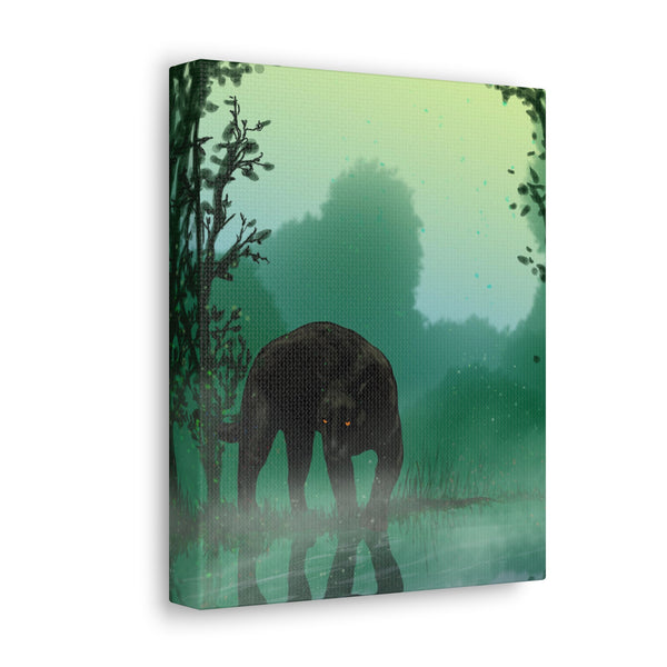 Black Panther with Reflection  Canvas Gallery Wraps