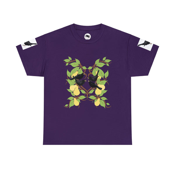 Four Colly Birds of Christmas Unisex Heavy Cotton Tee