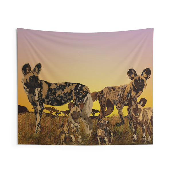 Wild Painted Dogs Indoor Wall Tapestries