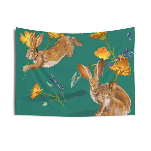 Jackrabbit Green Indoor Wall Tapestries
