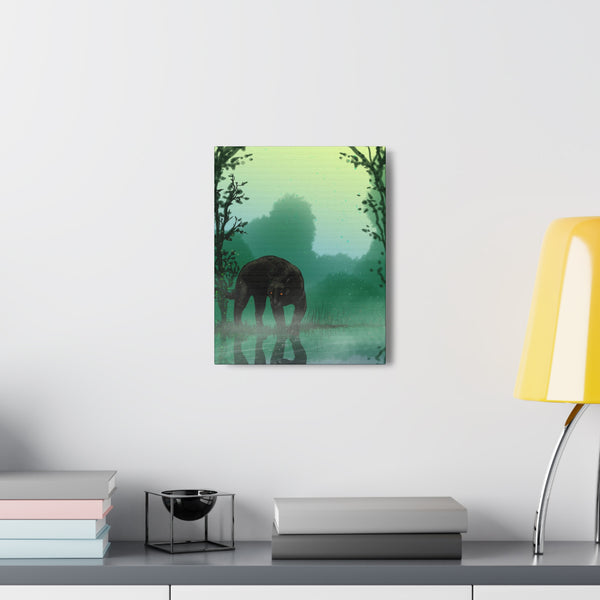 Black Panther with Reflection  Canvas Gallery Wraps
