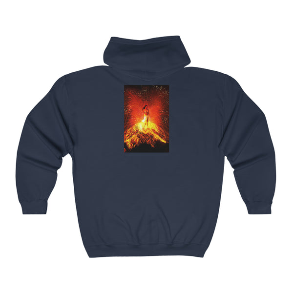 Madam Pele, Volcano Goddess Unisex Heavy Blend™ Full Zip Hooded Sweatshirt