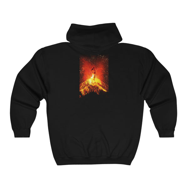 Madam Pele, Volcano Goddess Unisex Heavy Blend™ Full Zip Hooded Sweatshirt
