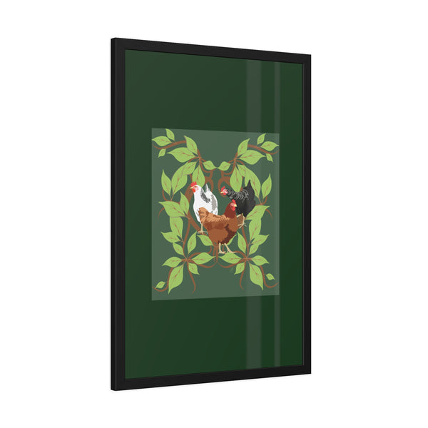 Three French Hens Framed Paper Posters