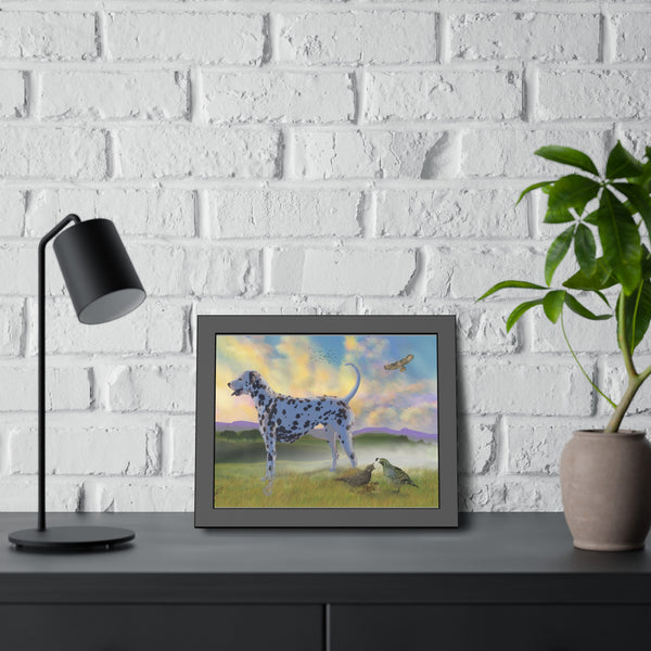 Dalmatian with Birds Framed Paper Posters