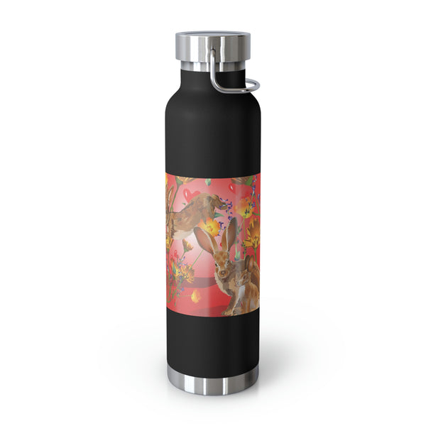 Hearts N Rabbits Copper Vacuum Insulated Bottle, 22oz