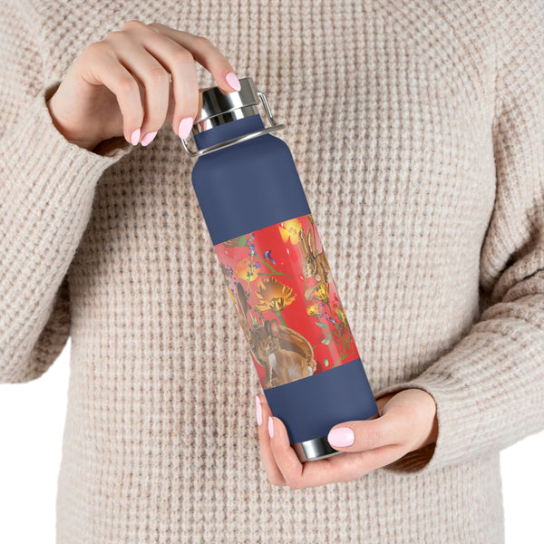 Hearts N Rabbits Copper Vacuum Insulated Bottle, 22oz