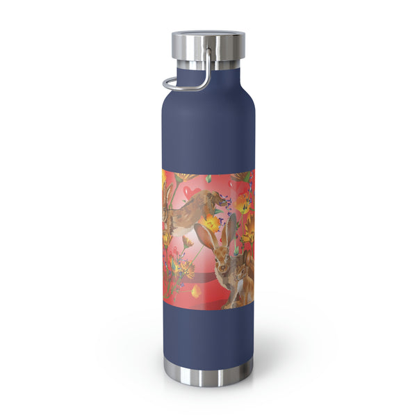 Hearts N Rabbits Copper Vacuum Insulated Bottle, 22oz