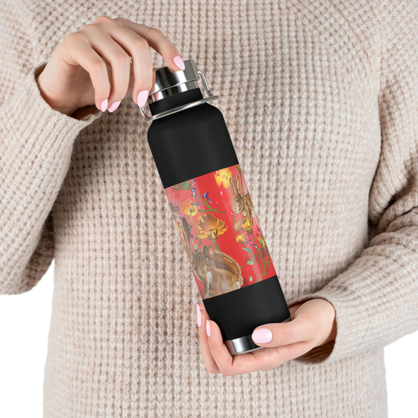 Hearts N Rabbits Copper Vacuum Insulated Bottle, 22oz