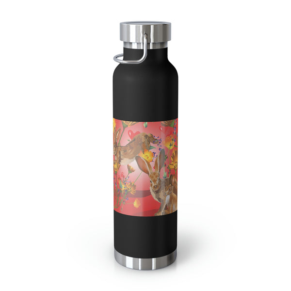 Hearts N Rabbits Copper Vacuum Insulated Bottle, 22oz