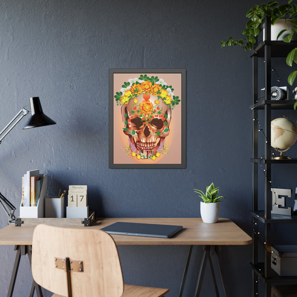 Dia de Muertos with Marigolds Framed Paper Posters