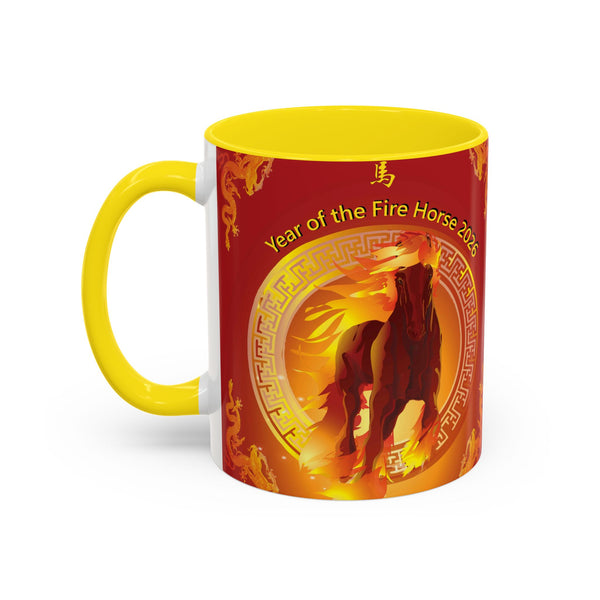 Year of the Fire Horse Coffee Mug – 2026 Chinese Zodiac Accent Mug