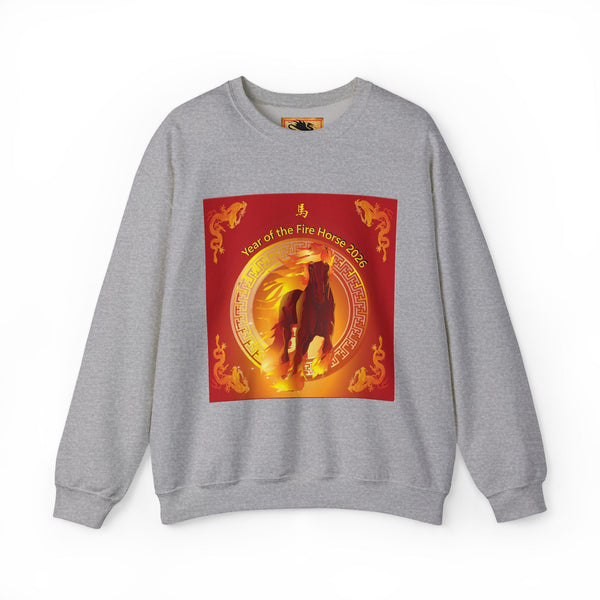 Year of the Fire Horse Crewneck Sweatshirt — Chinese Zodiac Fire Horse Design