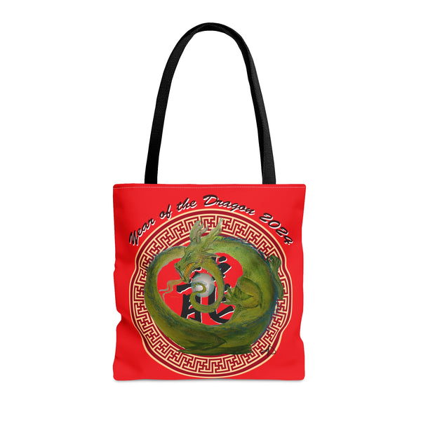 Red Lunar Dragon Tote Bag