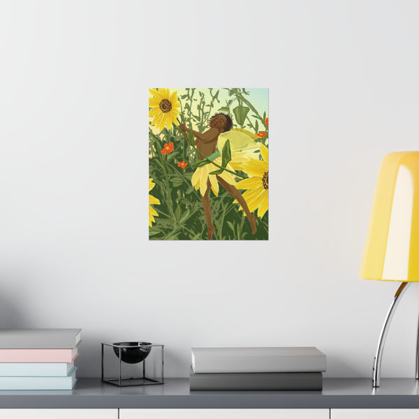 Sunflower Fairy Premium Matte vertical posters