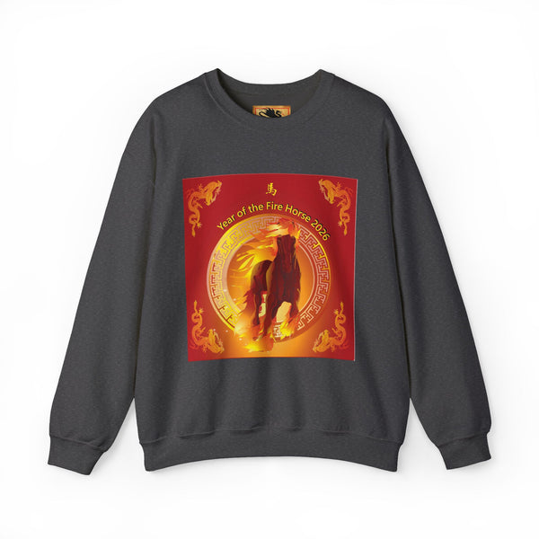 Year of the Fire Horse Crewneck Sweatshirt — Chinese Zodiac Fire Horse Design