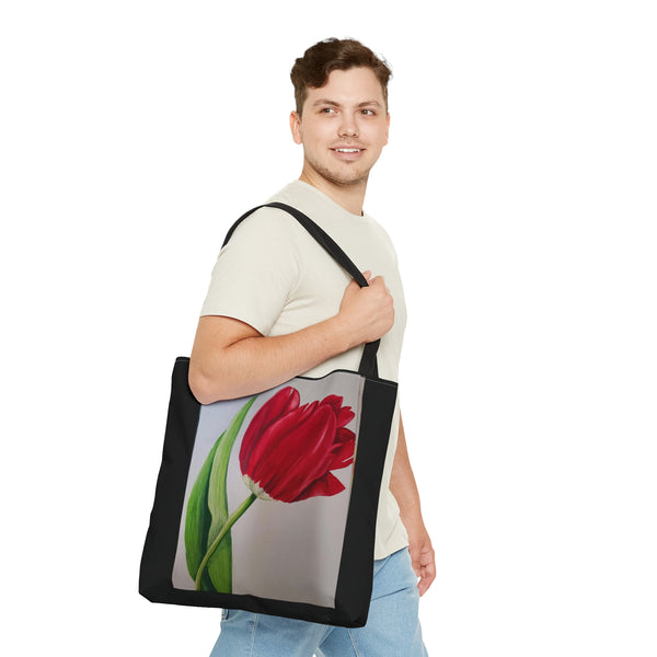 Red Tulip AOP Tote Bag