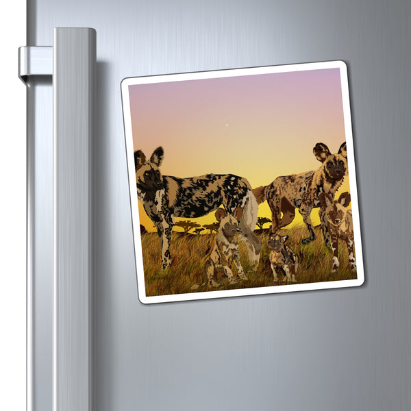 Wild Painted Dogs Magnet