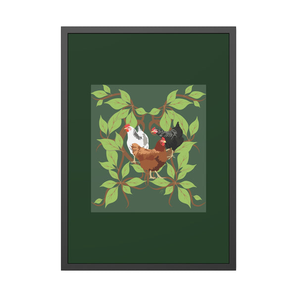 Three French Hens Framed Paper Posters