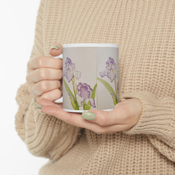 Purple Iris Ceramic Mug 11oz