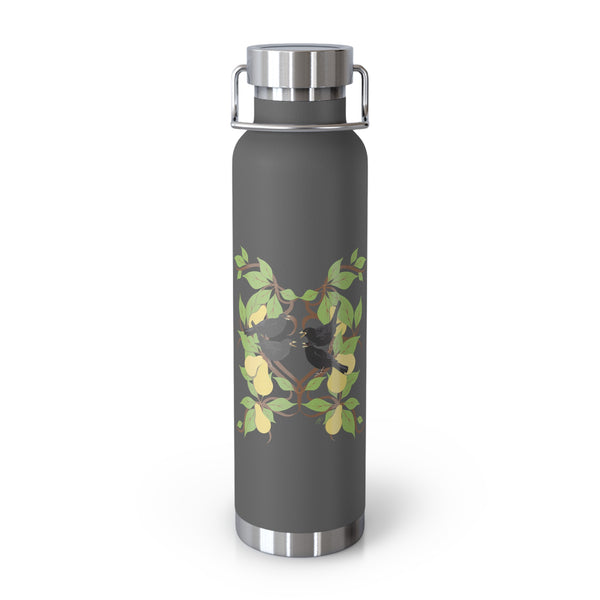 Four Colly Birds of Christmas Copper Vacuum Insulated Bottle, 22oz