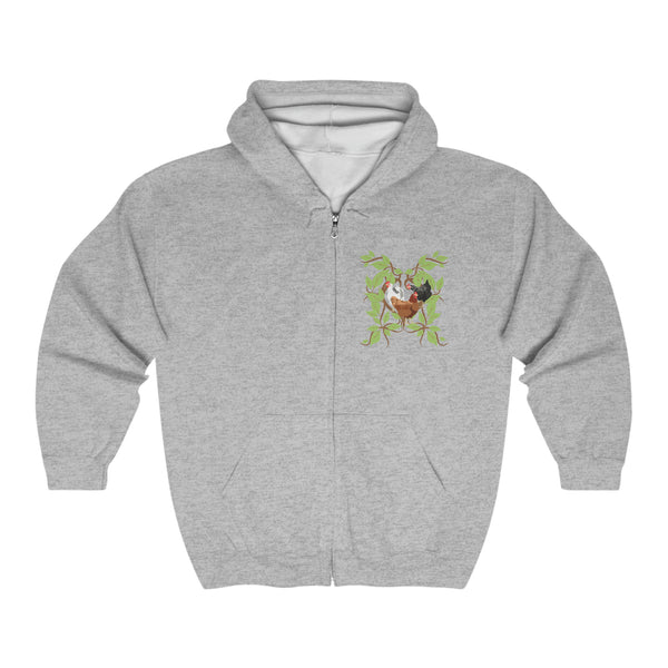 Three French Hens of Christmas Unisex Heavy Blend™ Full Zip Hooded Sweatshirt