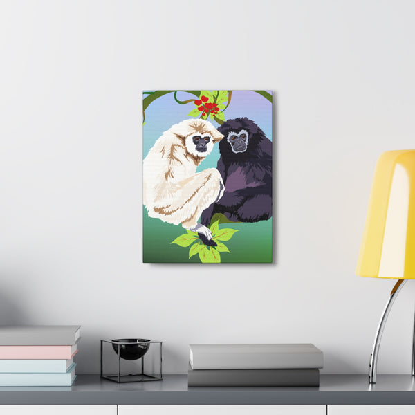 Monkey Love Endangered Hoolock Gibbon Apes Canvas Gallery Wraps