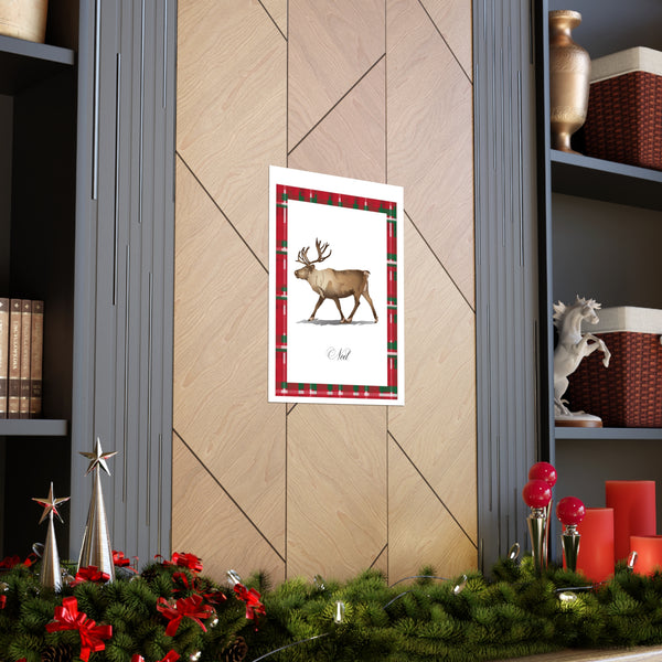 Noel Reindeer Premium Matte vertical posters