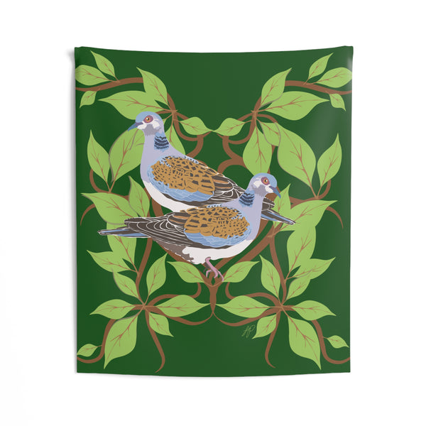 Two Turtle Doves Indoor Wall Tapestries