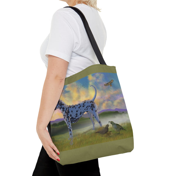 Dalmatian with Birds AOP Tote Bag