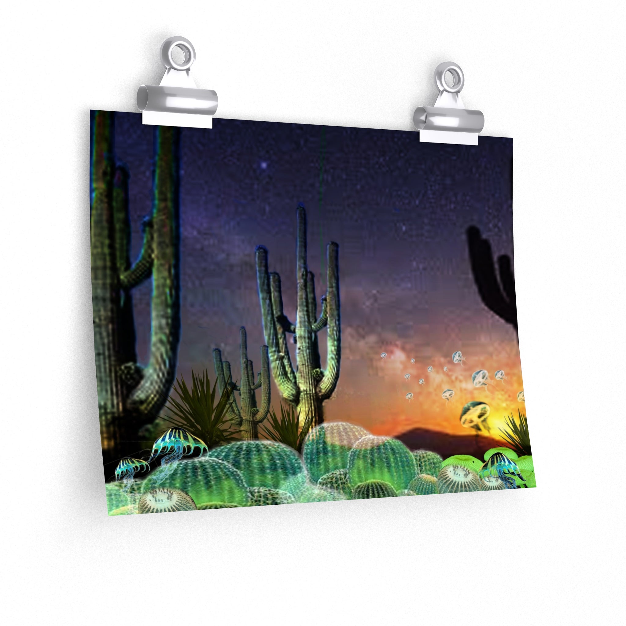 Cactus Glow Premium Matte horizontal posters