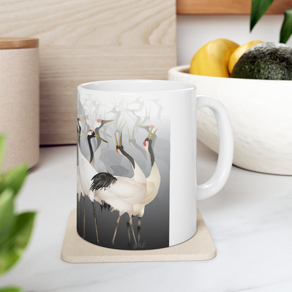 Lucky Cranes Ceramic Mug 11oz
