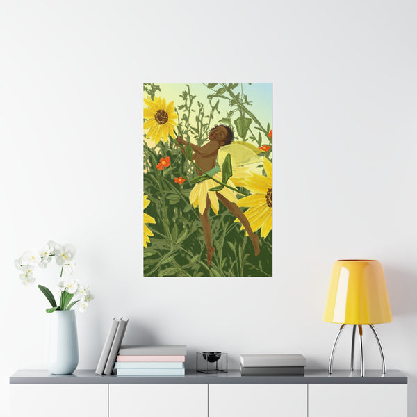 Sunflower Fairy Premium Matte vertical posters
