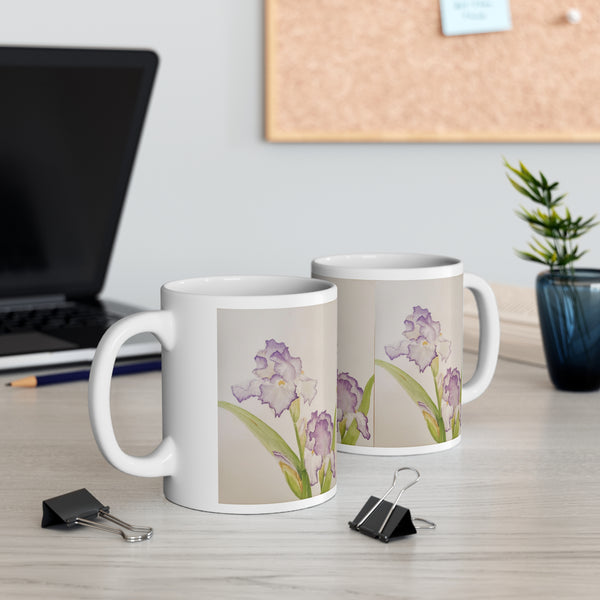 Purple Iris Ceramic Mug 11oz