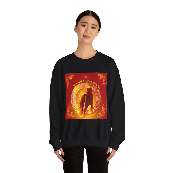 Year of the Fire Horse Crewneck Sweatshirt — Chinese Zodiac Fire Horse Design